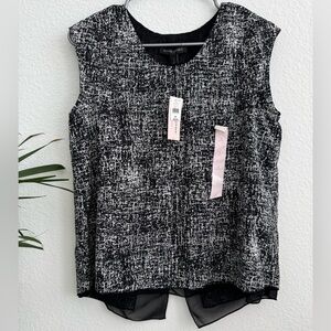 NWT Banana Republic Black and White Textured Blouse